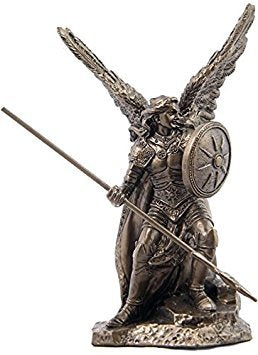 Statue, Erzengel Raphael, kaltguss, 9 cm, bronzefarben