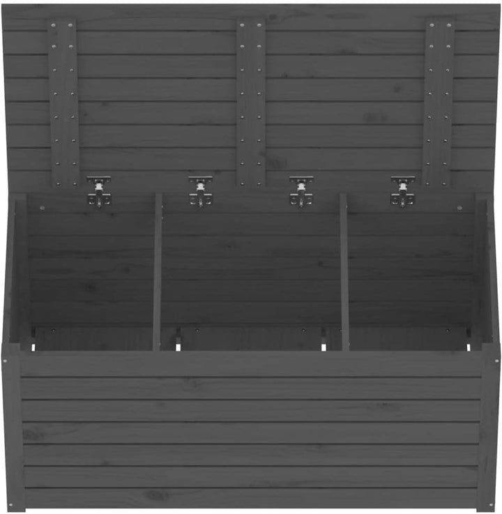 vidaXL Gartenbox Grau 101x50,5x46,5 cm Massivholz Kiefer 101 x 50.5 x 46.5 cm Grau, 101 x 50.5 x 46.