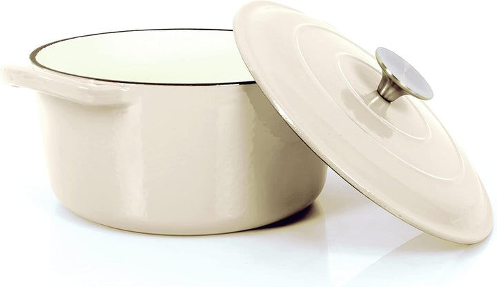 Echtwerk Schmortopf aus Gusseisen mit Emaille-Beschichtung, Gusseisentopf, Bräter mit Deckel, Brotba