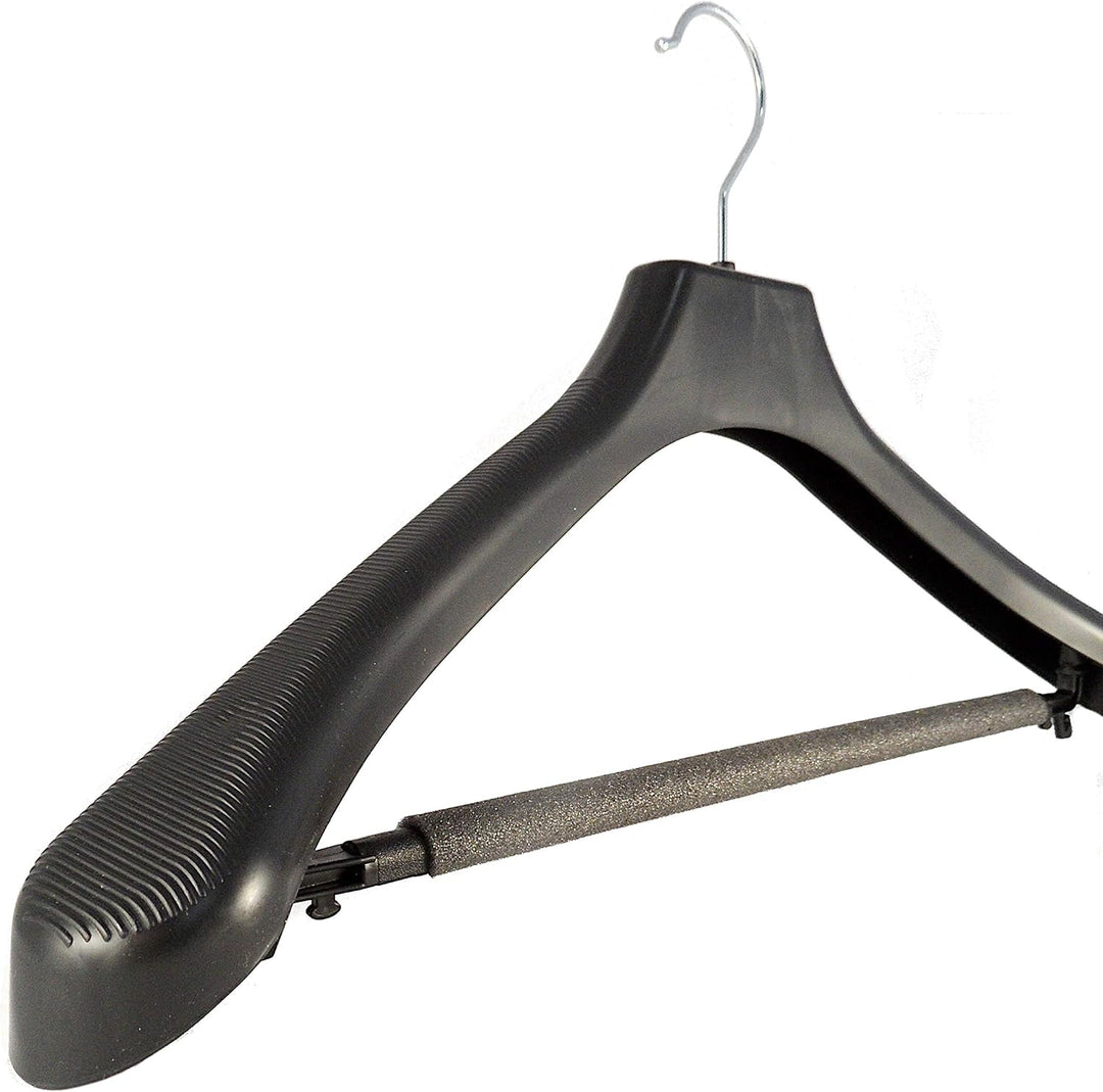 Anzug und Kostümbügel, Kleiderbügel mit Steg und Schaum, 48cm, schwarz, Neu, 50 Stück