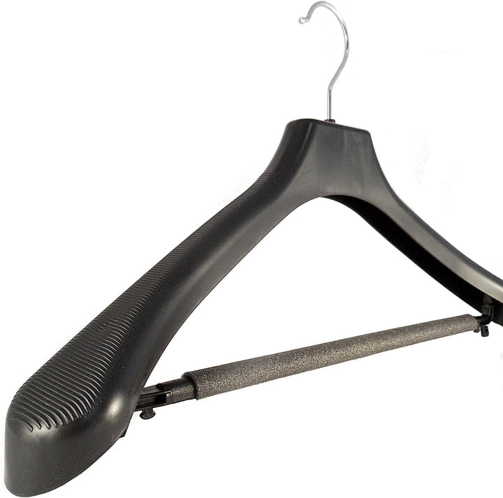 Anzug und Kostümbügel, Kleiderbügel mit Steg und Schaum, 48cm, schwarz, Neu, 50 Stück