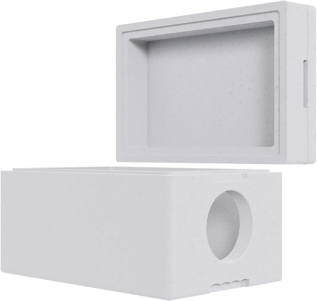 QLS Wetterfestes Katzenhaus aus Styropor – 58x38 cm isoliertes Schutzhäuschen für draussen