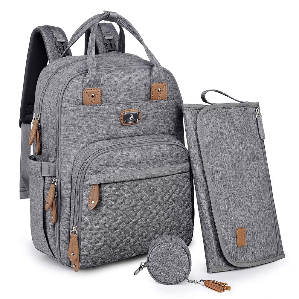 Dikaslon Wickeltasche Rucksack Grosser Wickelrucksack mit Multifunktions-Babytaschen und mobiler Wic