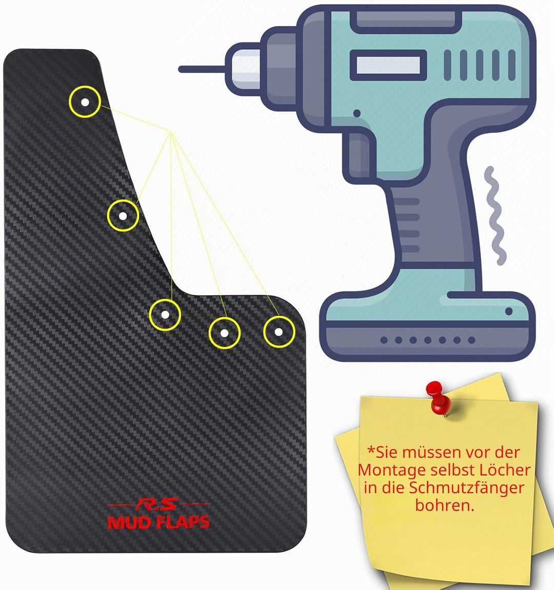 XUKEY Universal-Schmutzfänger 36x21cm für Auto, Pickup, SUV, Van, LKW, vorne und hinten, Spritzschut