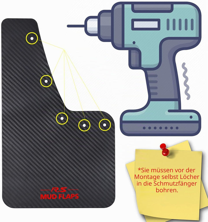 XUKEY Universal-Schmutzfänger 36x21cm für Auto, Pickup, SUV, Van, LKW, vorne und hinten, Spritzschut
