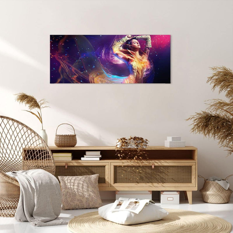 Wandbilder Dekoration Wohnzimmer Schönheit Disco Mode Make-up Panorama Bilder auf Leinwand 120x50cm