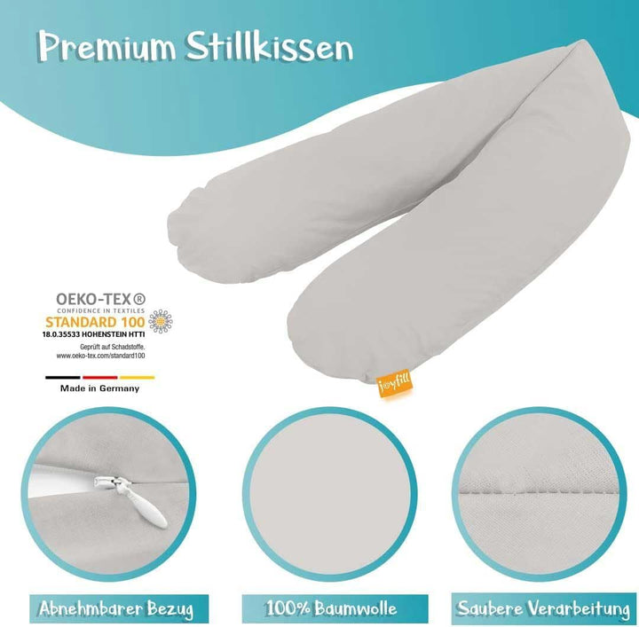 joyfill® Stillkissen Mikroperlen 190cm I Schwangerschaftskissen - Made in Germany I Ideal zum Schlaf