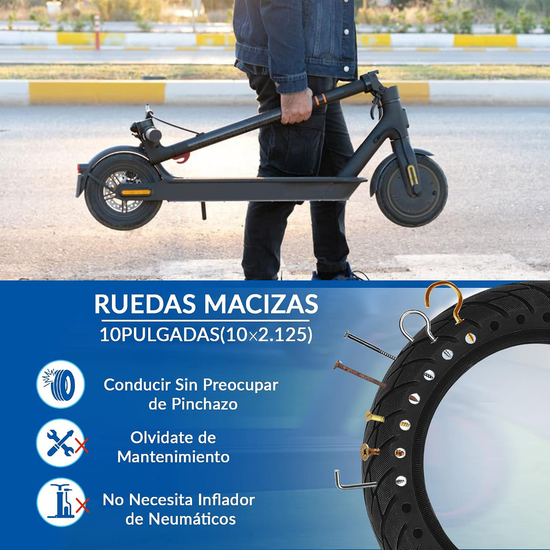 ANSENI 10x2.125 zoll e-scooter reifen für 10-Zoll-Elektroroller,Vollreifen 10 Zoll Ersatzreifen für