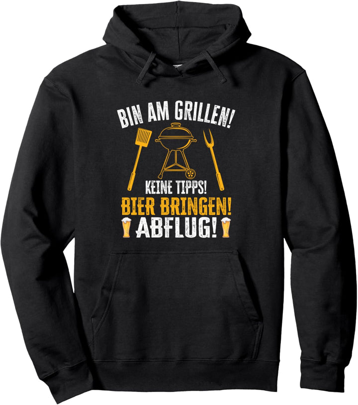 Grillmeister Bin am Grill Papa BBQ Grillen Grillabend Pullover Hoodie