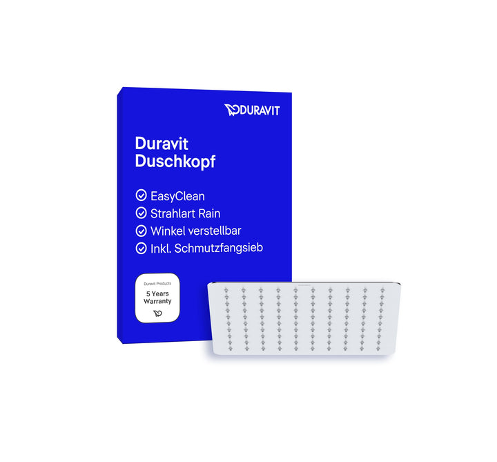 Duravit UV0660031010 Universal Duschkopf aus Edelstahl, Duschbrause mit Strahlart Rain, Duscharmatur
