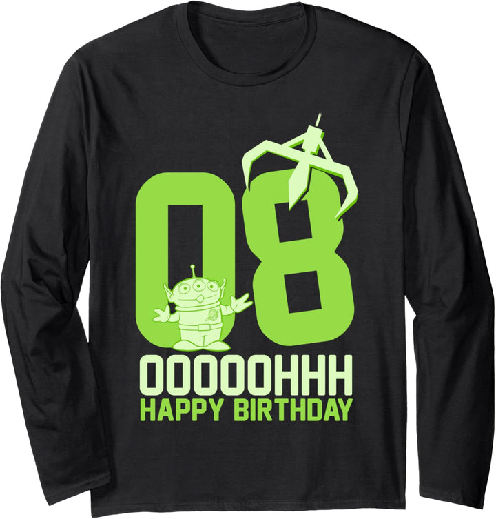 Disney Pixar Toy Story Aliens Ooh Happy 8th Birthday Langarmshirt
