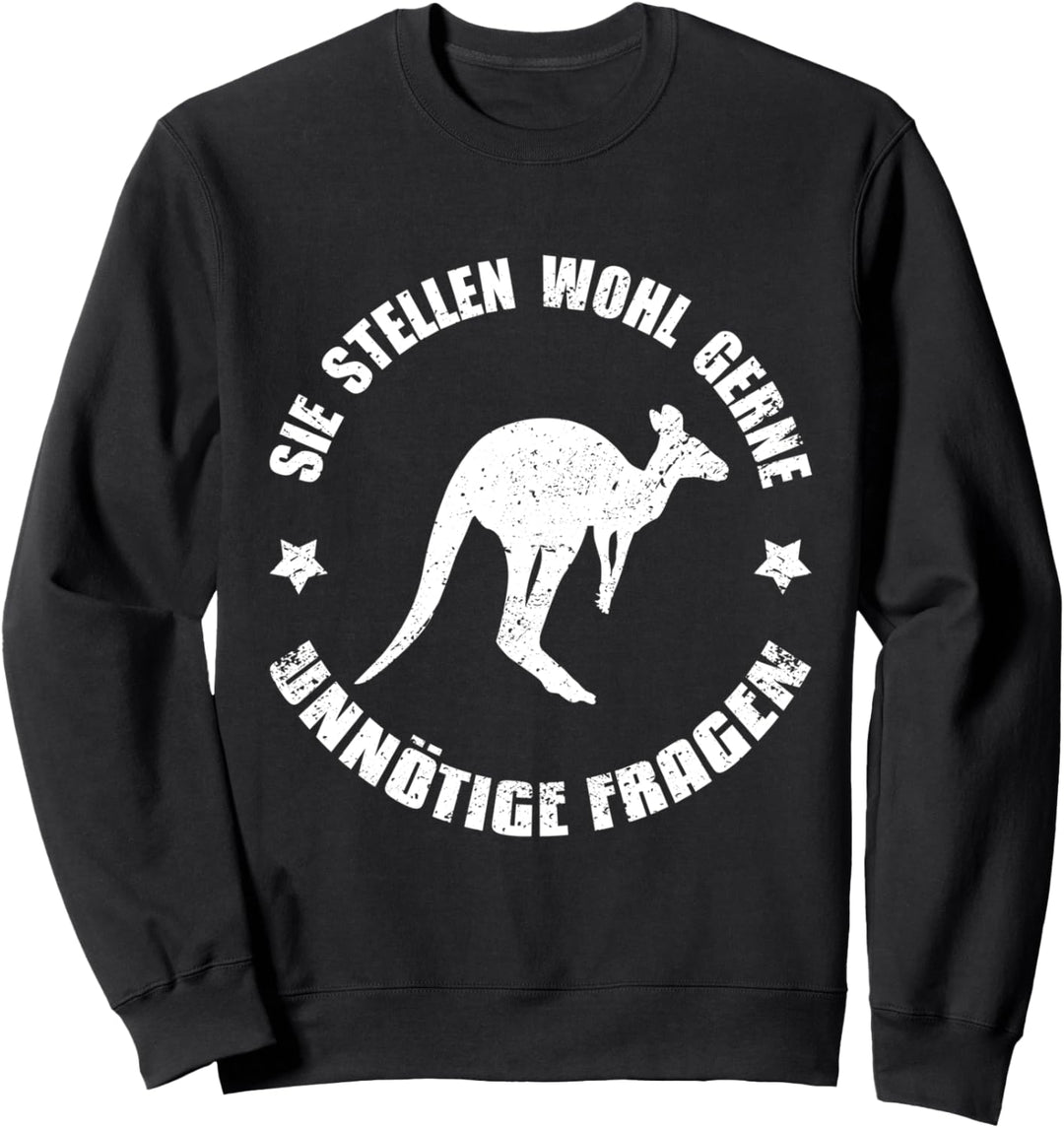 Sie Stellen Wohl Gerne Unnötige Fragen Vintage Känguru Sweatshirt