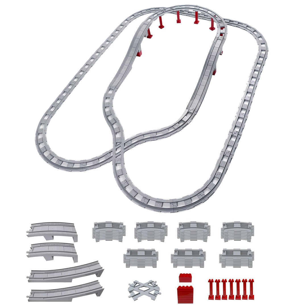 67 Stück Bausteine Zug Schienen Set ab 2 Jahre, City Eisenbahnschienen for Train, Kompatibel mit dem