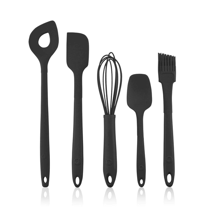 Kochblume Back Set 5-teilig | Backlöffel, Teigschaber M, Flexlöffel S, Schneebesen M, Pinsel S | in