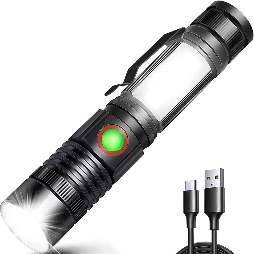 REHKITTZ LED Taschenlampe Extrem Hell 2000 Lumen,(mit 2500mAh Akku) Wiederaufladbare Taschenlampe LE