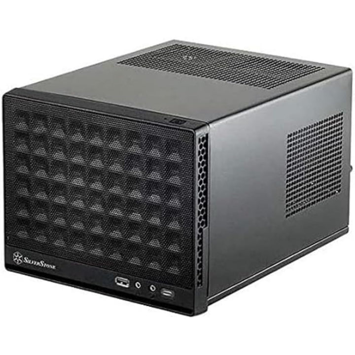 Silverstone SST-SG13B-C - Sugo Mini-ITX kompaktes Cube Gehäuse, Mesh-Frontblende, USB Typ C Anschlus