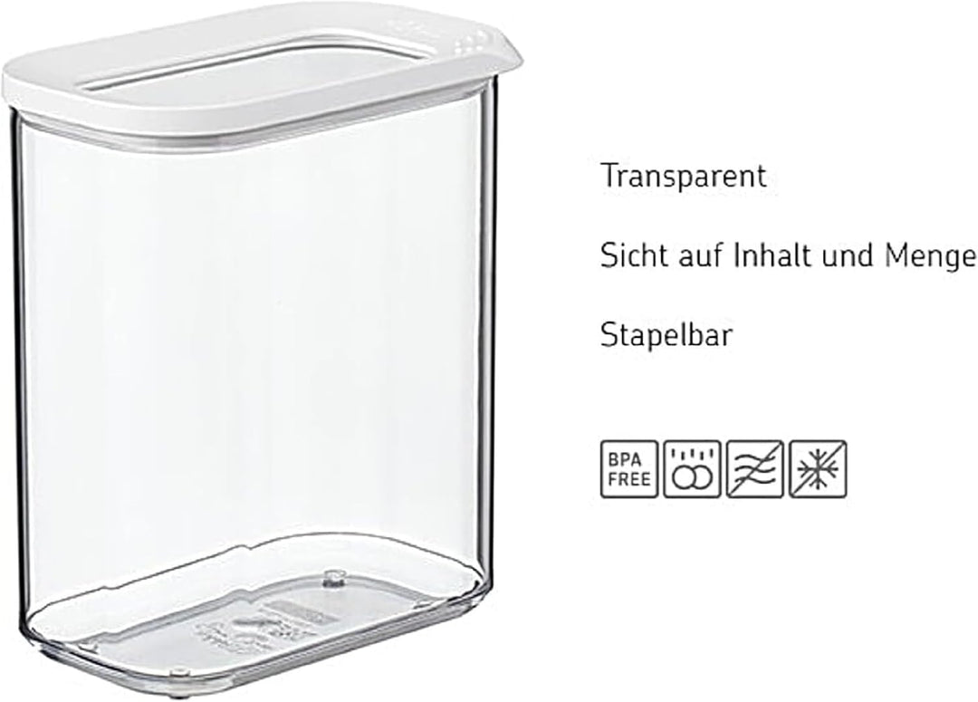 Mepal 4-TLG Vorratsdosen Spar-Set Modula 1500 ml Weiss Vorratsdose Frischhaltedose - ideal für die A