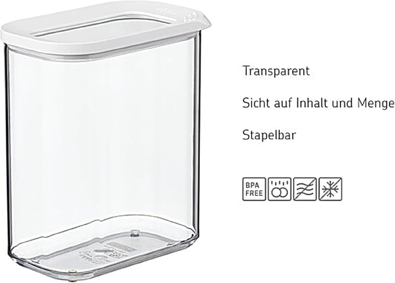 Mepal 4-TLG Vorratsdosen Spar-Set Modula 1500 ml Weiss Vorratsdose Frischhaltedose - ideal für die A