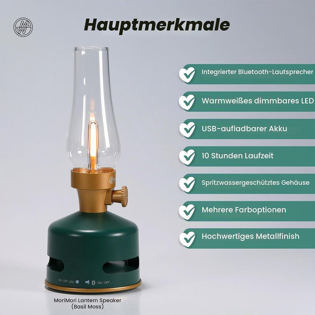 MoriMori Design-Leuchte mit Lautsprecher (basil-moos)