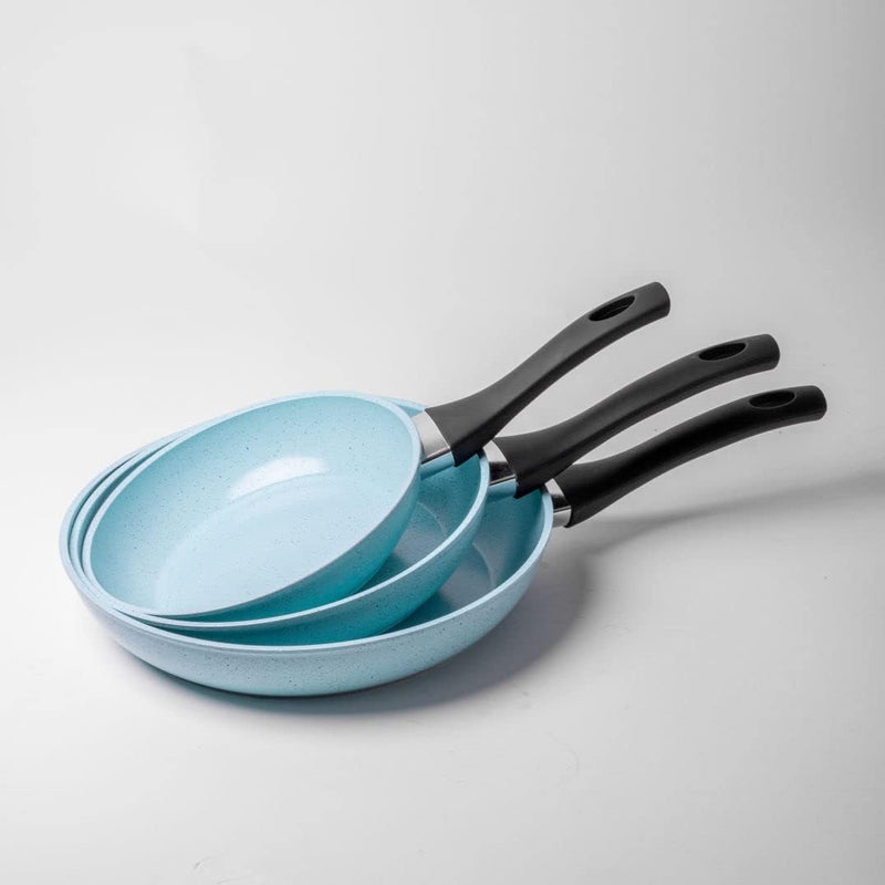 Starlyf Pfannen-Set Jade Pan Set, Aluminium (Starter-Set, 5-tlg., 3 Pfannen, 2 Glasdeckel), Innovati