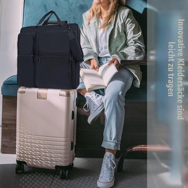KINGSLONG Kleidersack Reisetasche Faltbare Anzugtasche für 3 Anzüge, 2 in 1 Kleidertasche Handgepäck