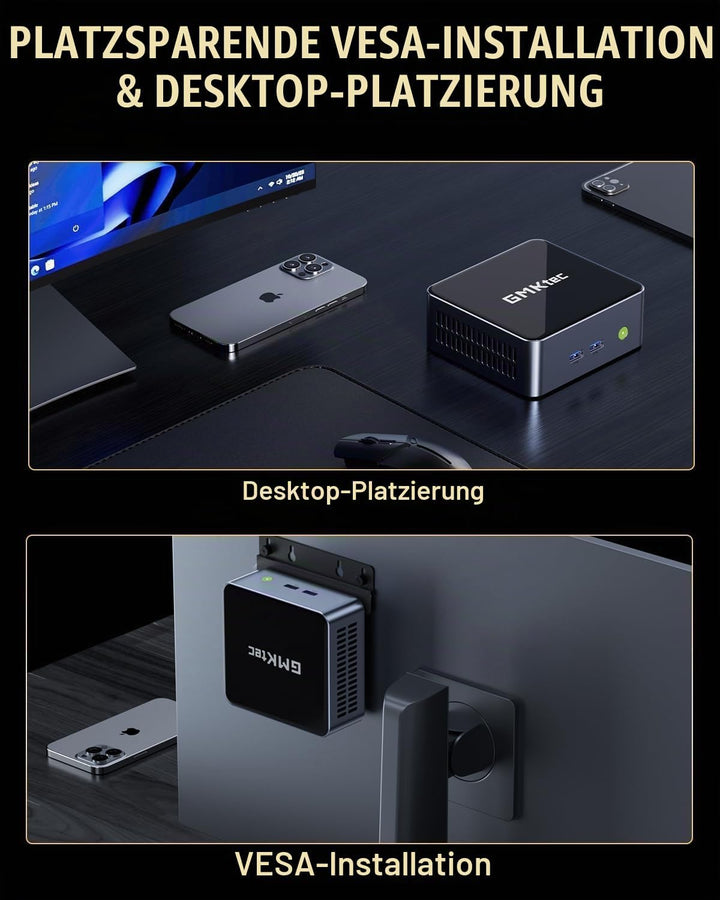 GMKtec Mini PC mit Intel Core i7-1185G7 (bis zu 4,8 GHz), 16 GB DDR4, 1 TB SSD, Desktop-Mini-Compute
