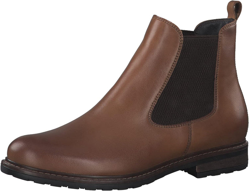 Tamaris Damen Stiefeletten, Frauen Chelsea Boots,Comfort Lining,TOUCHit-Fussbett 37.5 EU Braunes Nus