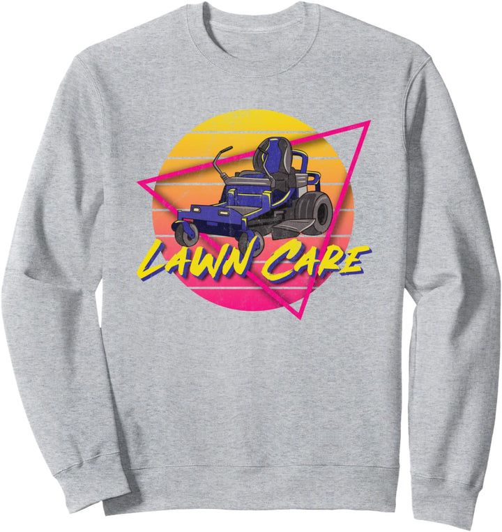 Lustige Rasenmäher Mähen 80er oder 90er Jahre Hof Arbeit Ras Sweatshirt