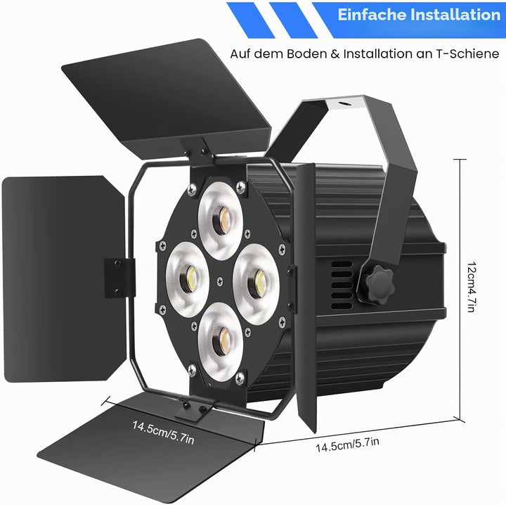 ZonQoonz 120W COB Par Licht, LED Par Strahler 2 in 1 kalt/Warmweiss Lichteffekte mit Verdunkelungspa