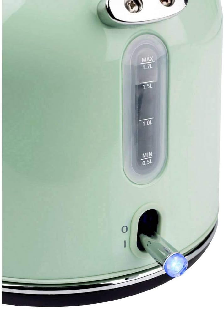 Korona 20665 Elektrischer Wasserkocher | Mint | 1,7 Liter | 2.200 Watt | Kalkfilter | Dampf-Stopp |
