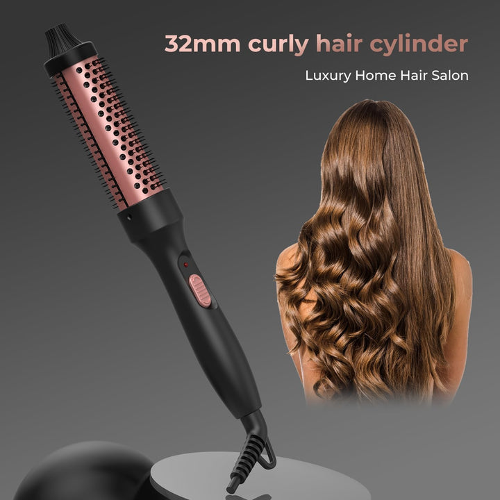 UKLISS Thermobürste 32mm Thermal Brush, Pro Leichte Thermo Rundbürste 200℃, 3 in 1 Thermo Rundbürste