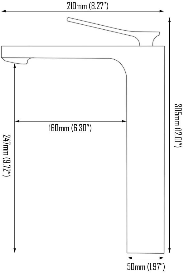 Beelee Moderner Einhebelmischer für Badezimmer, Einhebel, Einloch, gebürstetes Gold, BL6682BGH Grand