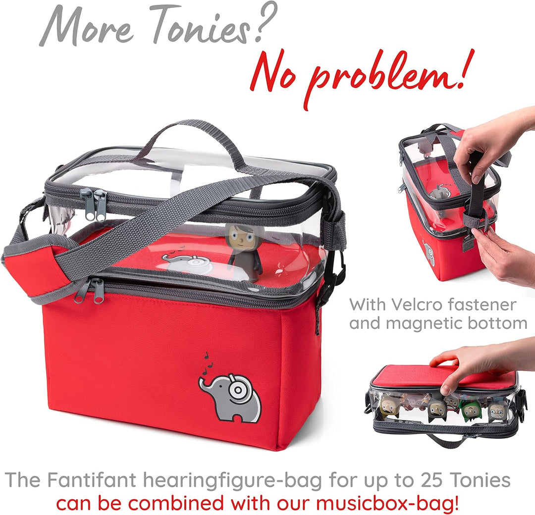 fantifant Musikbox Tasche für Toniebox [ + Netzbeutel für Tonie Aufbewahrung ] Flexible TRANSPORTTAS