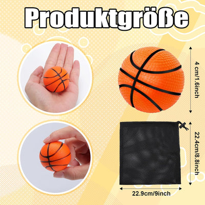 Cptoion Mini-Basketball-Stressbälle, 30 Stück Mini Basketball für Kinder, 4 cm Sportbälle Basketball