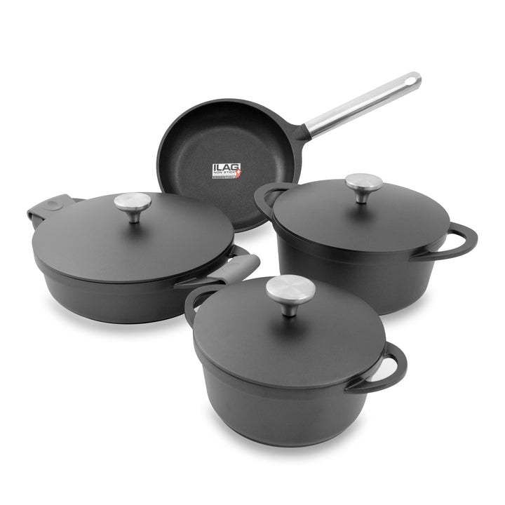 KOPF Topfset Aluguss Atavola mit ILAG Basic Antihaftbeschichtung, Induktion Kochtopfset 8-teilig ink
