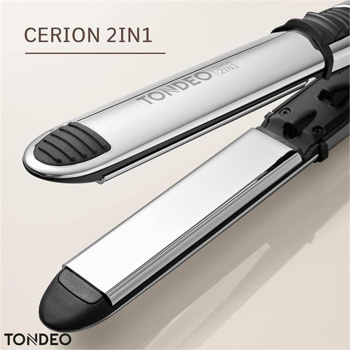 TONDEO Glätteisen CERION 2in1 | Profi-Haarglätter mit Ionen-Technologie | 2in1: Glätt- und Welleneis