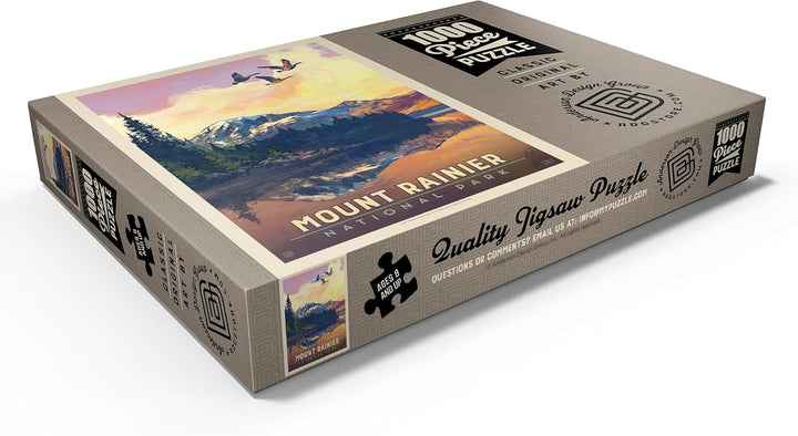 Mount Rainier National Park: Daybreak, Vintage Poster - Premium 1000 Teile Puzzle - MyPuzzle Sonderk