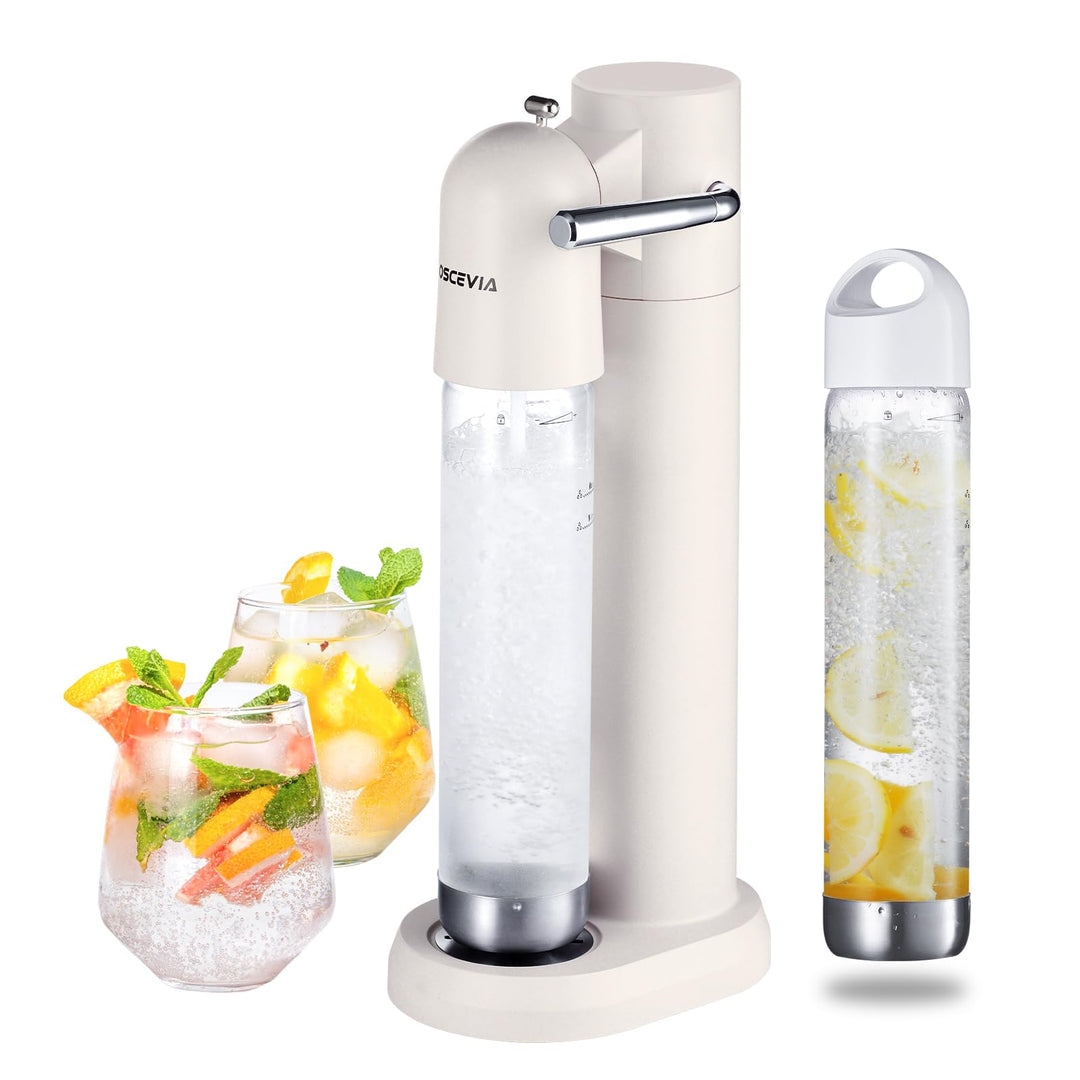 Wassersprudler mit Kunststoffflasche (1L + 1L) – Wasser Sprudler für Zuhause, Sprudelwasser Maschine