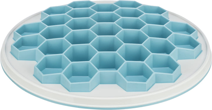 TRIXIE Slow Feeding Anti Schling Platte Hive, Kunststoff/TPR/TPE, Ø 30 cm, Grau/Blau - 25039, grau/b