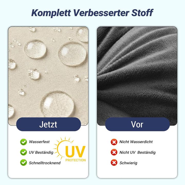 Dicke Outdoor Sitzkissen Stuhl 2 Stück Wasserdichtes (Cremeweiss) | Erwachsene Stuhlkissen 48*48 mit
