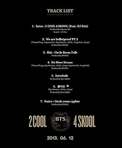 BTS Single Album - [ 2 Cool 4 Skool ] CD + Photobook, Audio-CD