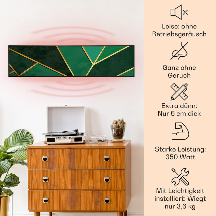 Klarstein Infrarotheizung mit Thermostat, 350W Elektroheizung, Smart Home Bild-Infrarotheizung zur W