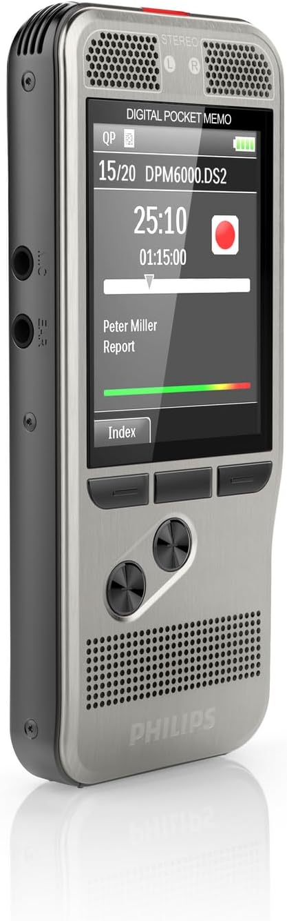 Philips PocketMemo DPM6000 Digitales Diktiergerät, Audiorecorder, Aufnahmegerät inkl. Diktiersoftwar