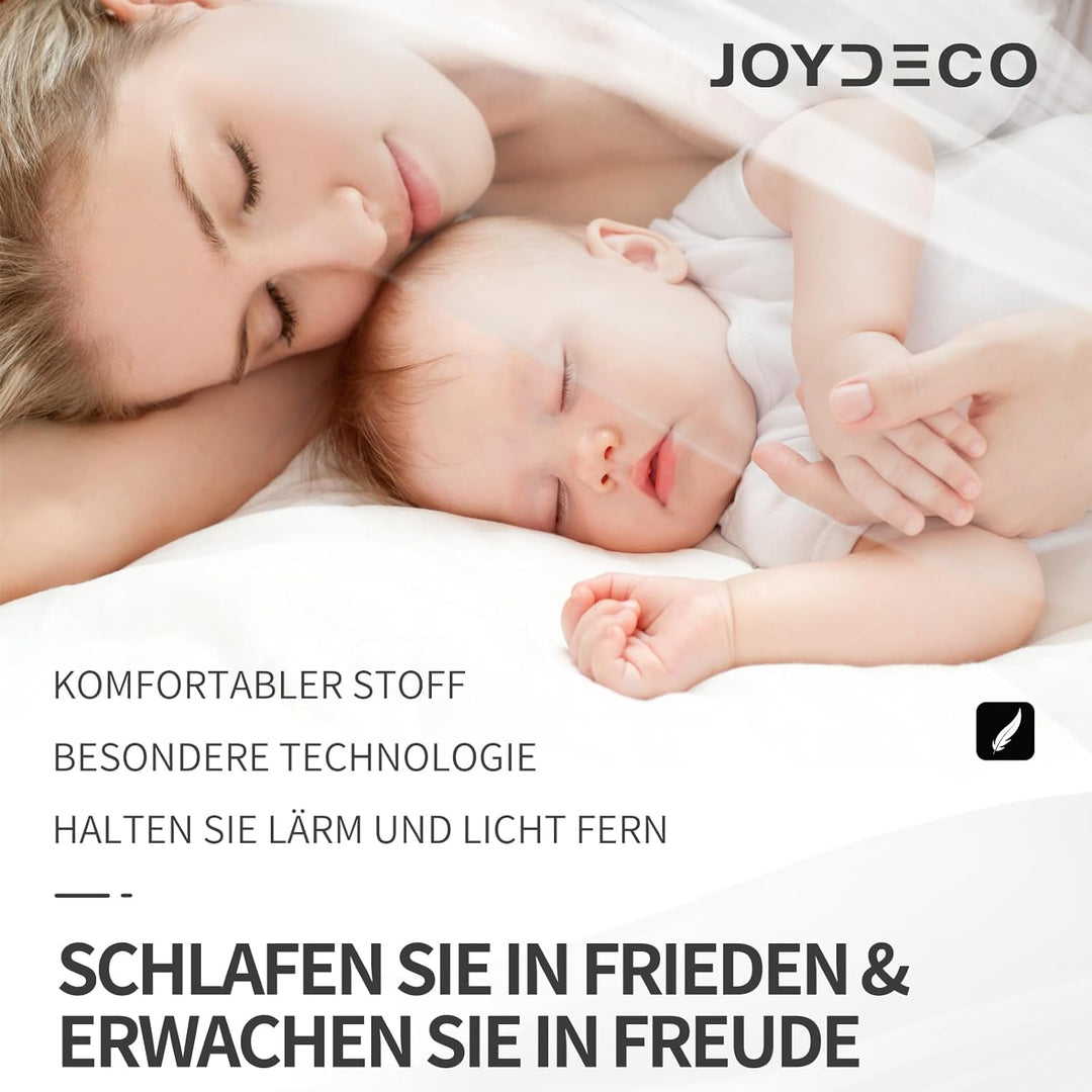 Joydeco Blickdichte Vorhänge mit Ösen Gardinen 2 Stück H 245 x B 140 Verdunkelungsvorhang Hellbeige