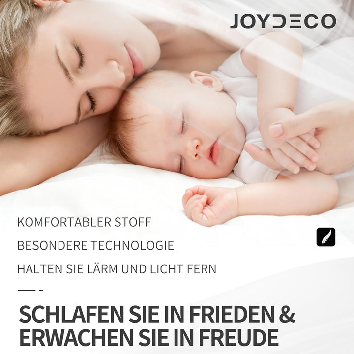 Joydeco Blickdichte Vorhänge mit Ösen Gardinen 2 Stück H 245 x B 140 Verdunkelungsvorhang Hellbeige