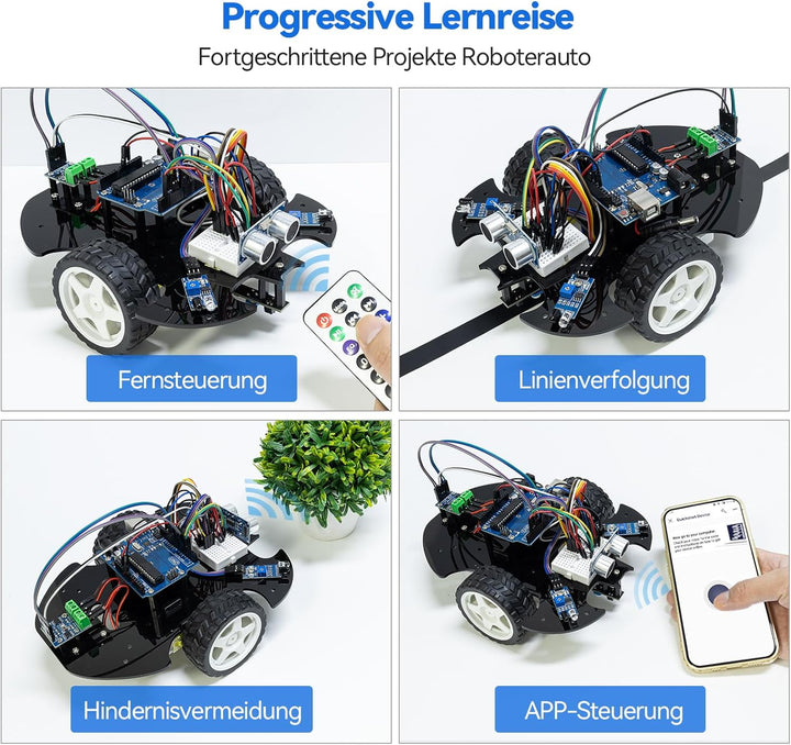 SunFounder Ultimate Starter Kit Kompatibel mit Arduino UNO IDE Scratch, 3-in-1 IoT/Smart Car/Basic K