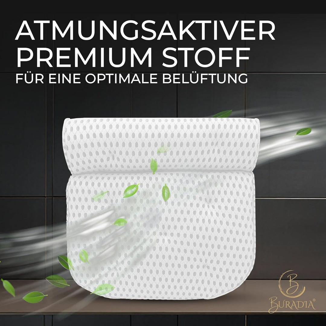 Badewannenkissen inkl. Wäschenetz - Ultimativer Komfort und Entspannung mit neuester Air Mesh Techno