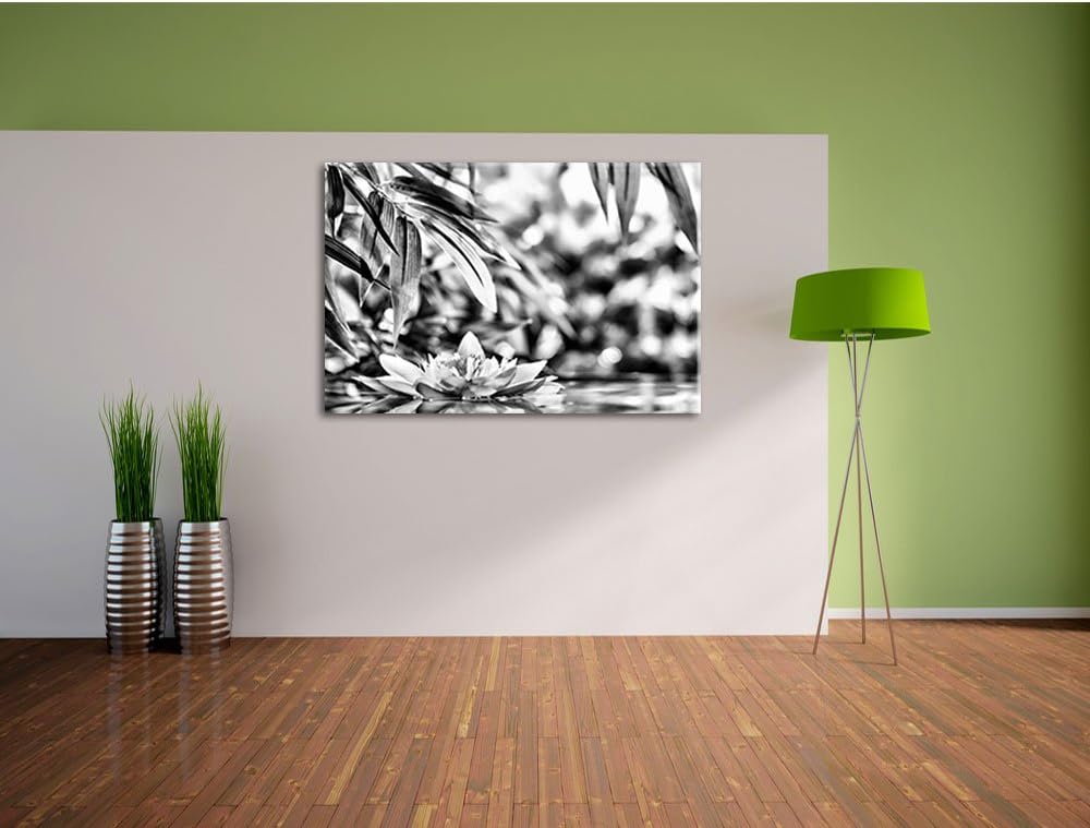 Pixxprint Weisse Seerose im Wasser Wellness als Leinwandbild/Grösse: 100x70 / Wandbild/Kunstdruck/fe