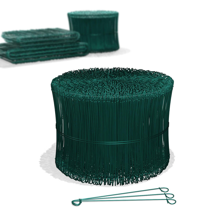 Heimfleiss® Rödeldraht Bindedraht ummantelt in grün 1,4 x 100 bis 300 mm (1000 Stk.) - rostfreier &