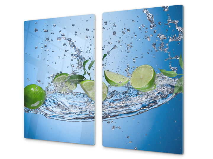 Küchenbrett aus Hartglas und Induktionskochplattenabdeckung – Schneideplatten SINGLE mit 60 x 52 cm